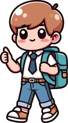 Back to School day student character for an also vector design
