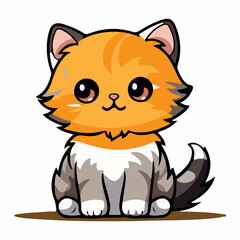 Obraz premium funny carton cat vector style design