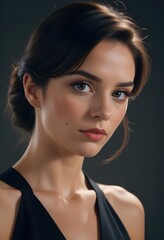 Naklejka premium Beautiful and elegant female front view photo, beauty wallpaper