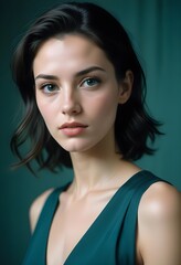 Fototapeta premium Beautiful and elegant female front view photo, beauty wallpaper