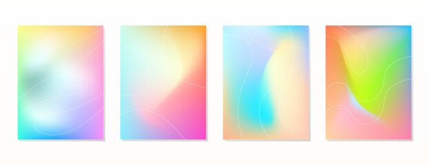 Fototapeta premium SET GRADIENT MESH LIQUID COLOR. POSTER BACKGORUND DESIGN VECTOR TEMPLATE GOOD FOR POSTER, WALLPAPER, COVER, FRAME, FLYER, SOCIAL MEDIA, GREETING CARD