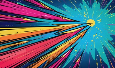 Bright comic book-style arrows