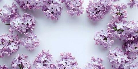 Obraz premium Lilac Flowers in a Rectangle Frame A Beautiful Blend of Charm, Elegance, and Natural Freshness. Concept Floral Arrangements, Home Decor, Summer Blooms, Lilac Obsession, Artistic Design