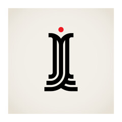 Letter M - logo with stylized waves. Logotype or mark.