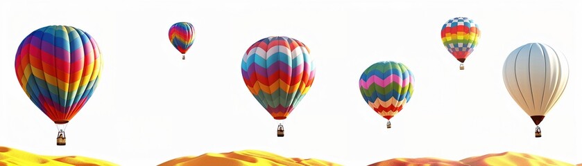 Naklejka premium Hot air balloons floating over a picturesque landscape vibrant colors