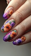 studio photo of manicure, various designs.