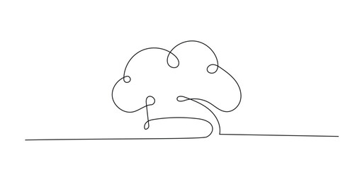 Chef hat vector one line continuous drawing illustration. Hand drawn linear silhouette. Minimal outline design element for print, banner, card, brochure, poster, menu, logo.