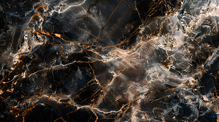 Black marble texture with golden veinings