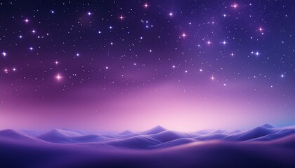 Obraz premium A tranquil night sky with a gradient of purples, stars softly glowing against a smooth bokeh