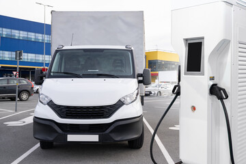 Electric truck with charging station. Concept