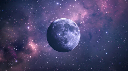 Fototapeta premium background space, with shining stars and a beautiful moon