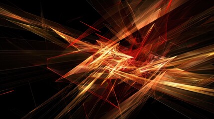 Abstract Red and Yellow Fractal Art