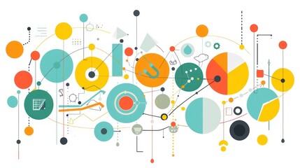 Obraz premium Abstract Geometric Composition with Vibrant Colors