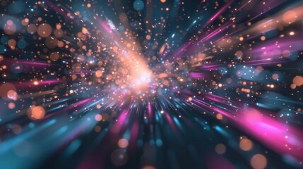 Obraz premium Abstract Light Burst with Bokeh and Sparkles