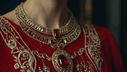 vintage red dress details