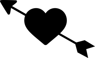 Heart with Arrow through it - Simple Vector Graphic