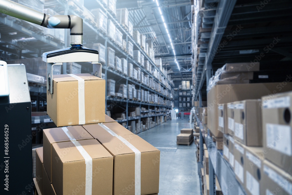 Poster concept of unmanned automated warehouse