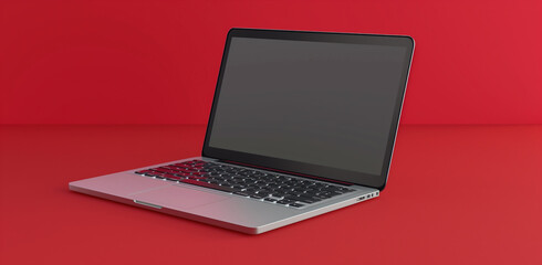 Sleek 3D Minimal Laptop Icon with Chromium Finish, Isolated on White Background