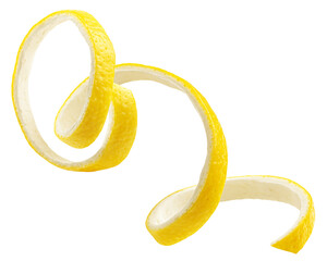 Lemon Peel isolated on white background, full depth of field