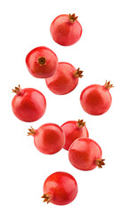 pomegranate isolated on white background, full depth of field