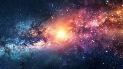 Naklejka premium Stunning Milky Way Galaxy with Bright Stars in the Night Sky Over Thailand