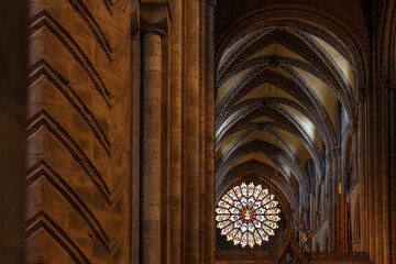 Interior of the Durham Cathedral in Durham, UK