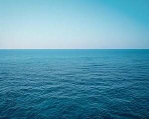 Tranquil mediterranean seascape with clear blue ocean water and sky for peaceful moments