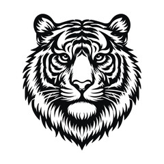 Tiger head vector art silhouette design