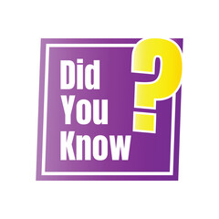 Did you know fun fact question icon illustration design, Have you heard yet sign illustration template, Do you know explanation and education sign