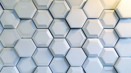 Fototapeta premium Screen wall composed of interlocking hexagonal tiles made of recycled plastics, each tile featuring a different depth to create a tactile 3D surface