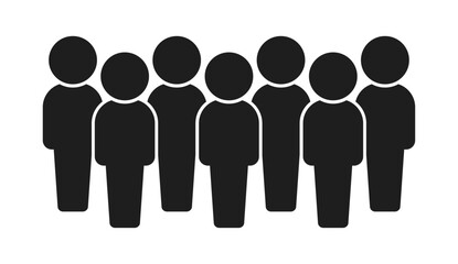 立っている7人の人物のアイコン･ピクトグラム - シンプルな7人組や複数人のグループのイメージ素材
