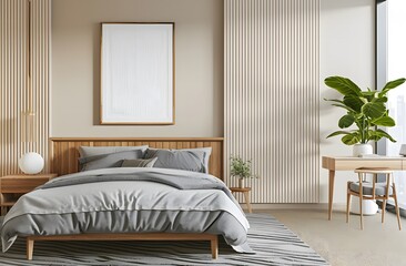 modern bedroom with minimalistic furniture