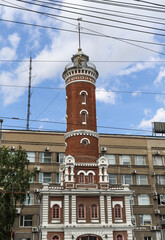 Omsk, Omsk Region, Russian Federation - June 5, 2024. Fire Tower