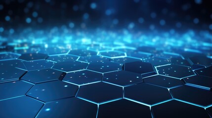 Geometric blue hexagonal patterns background