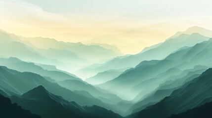 Fototapeta premium Mountain view with soft mist