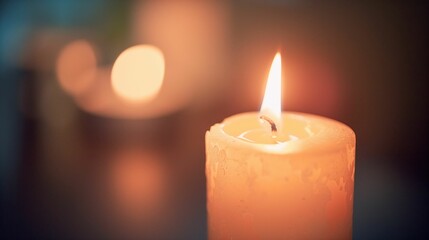 A Single Candle Flame in the Darkness