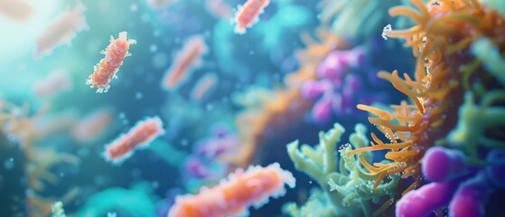 Fototapeta premium Understanding Bacteroides A Gram-negative Anaerobic Bacterium in the Human Gut. Concept Gut Microbiota, Bacteroides Genus