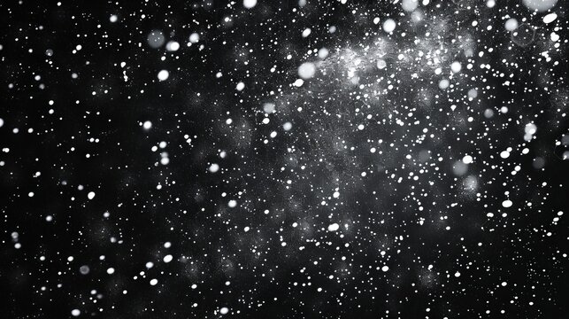 Abstract Vector Noise with Snow, Stars, Twinkling Lights, and Rain Drops on Black Background - Distressed Grunge Texture Overlay, Small Particles of Debris and Dust - Powered by Adobe