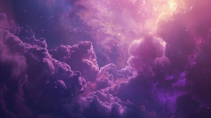 Obraz premium Space Fantasy Landscape with Stars and Nebulae in Deep Space Universe