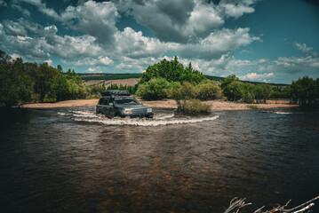 River crossing in Northern Mongolia