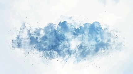 Fototapeta premium Abstract watercolor blue cloud painting on white background. Perfect for artistic backgrounds, prints, and digital art.