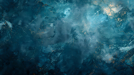 Obraz premium Abstract blue and gold smoky fluid art depicting an ethereal atmospheric scene