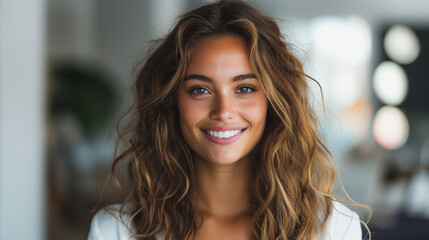 Smiling businesswoman holding a tablet, wearing a blazer, isolated on white background, professional and approachable, high-resolution, business profile, modern executive