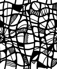 Abstract seamless background, patterns of lines and waves. Shambhala, meditation, antistress and hobbies