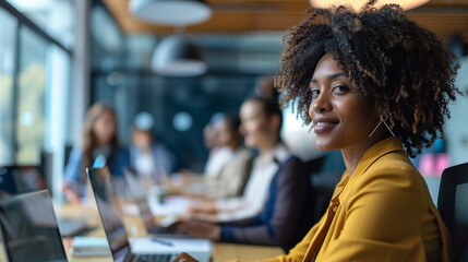 Diverse professionals are attending virtual training sessions.