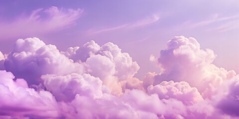 Fantasy sky with sugar cotton purple clouds in a dreamy background	