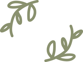 Circular Botanical Vine, Graphic Illustration 