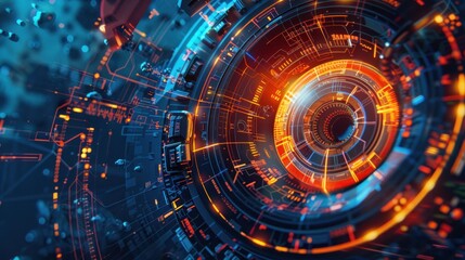 Fototapeta premium Abstract Futuristic Digital Interface