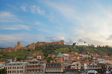 Obraz premium Beautiful panoramic landscape of old city in Tbilisi