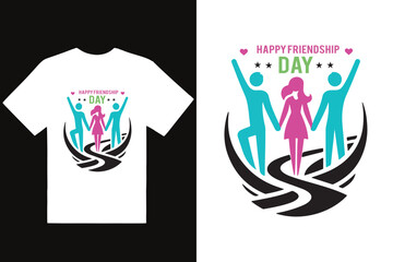 World friendship day t shirt design vector illustration.